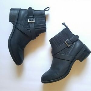 Black ankle boots with buckle